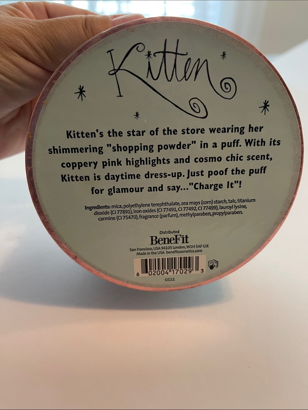 Vintage Y2K Benefit Rare Kitten Shops New York City copper sparkle powder puff - Picture 4 of 7